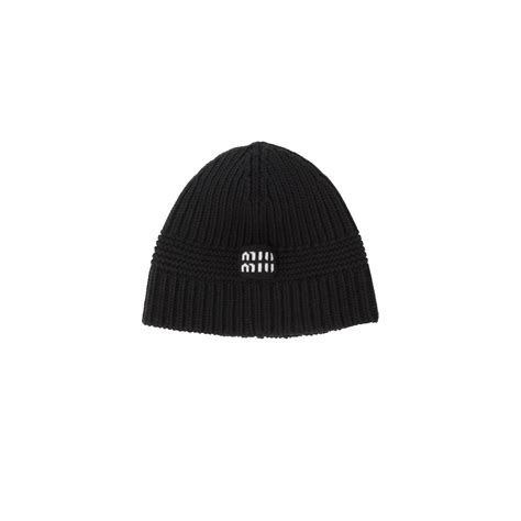 miu miu black beanie|miu michigan hats.